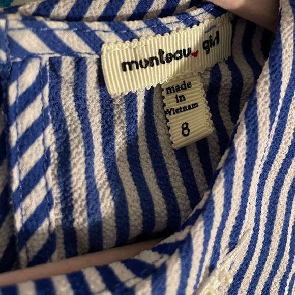 Monteau Girl Striped Crepe Bell Sleeve Blouse - Picture 8 of 9